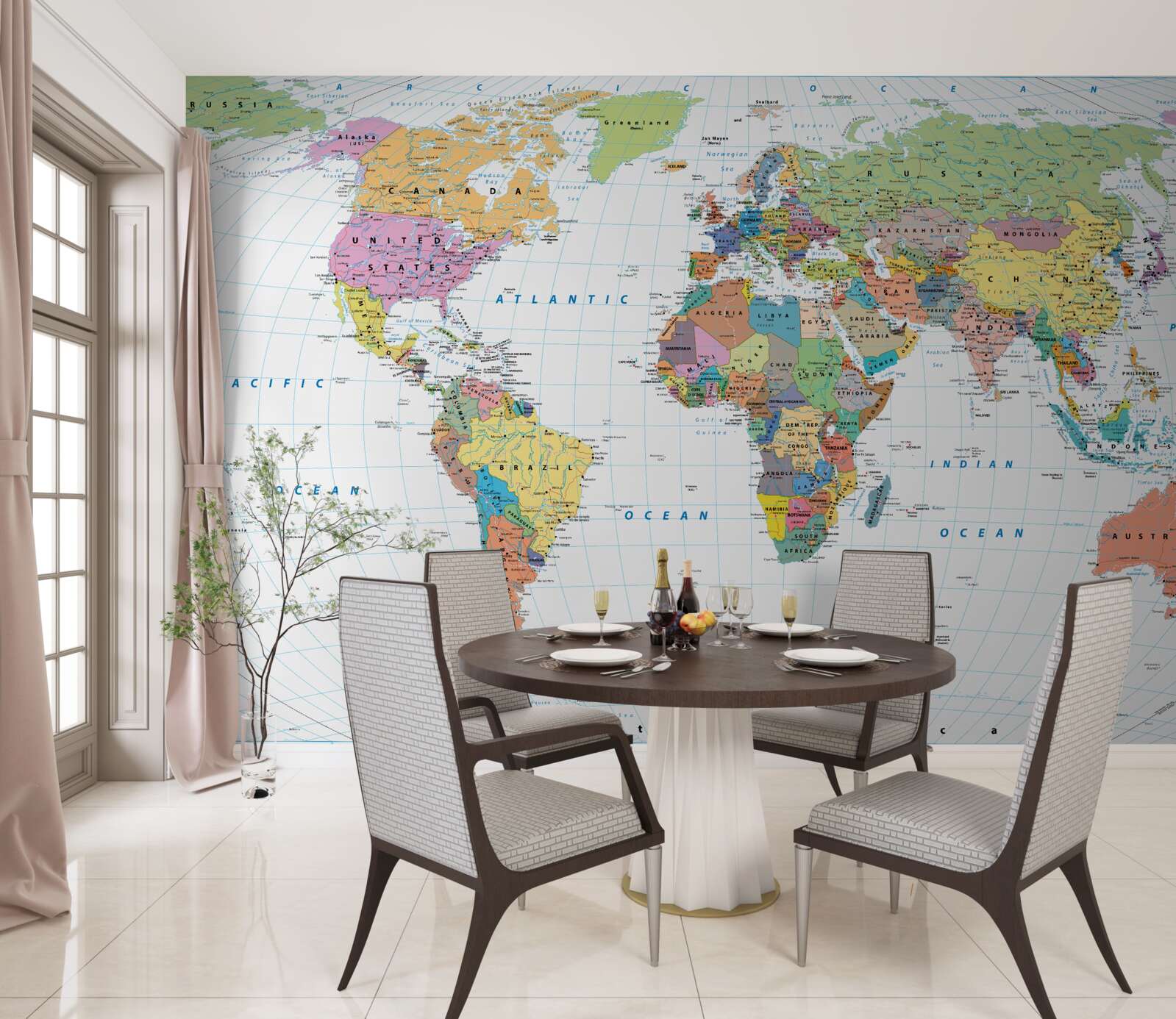 Фотошпалери геополітична карта світу