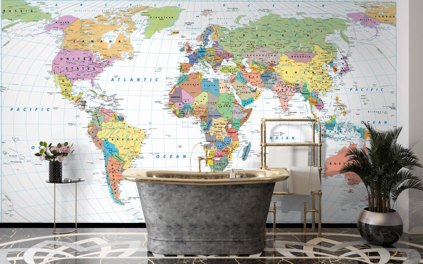 Фотошпалери геополітична карта світу