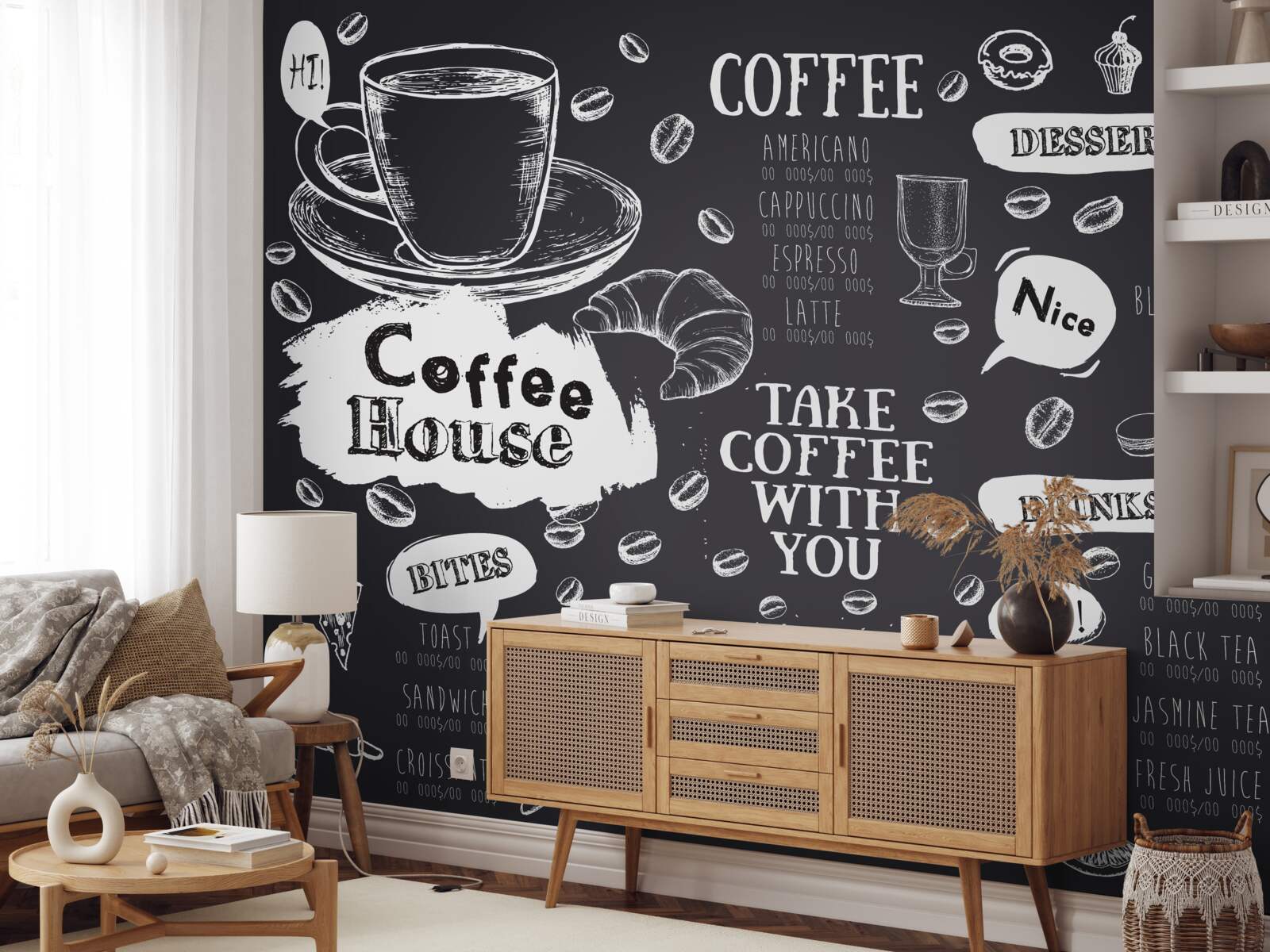 Фотошпалери меню кафетерію