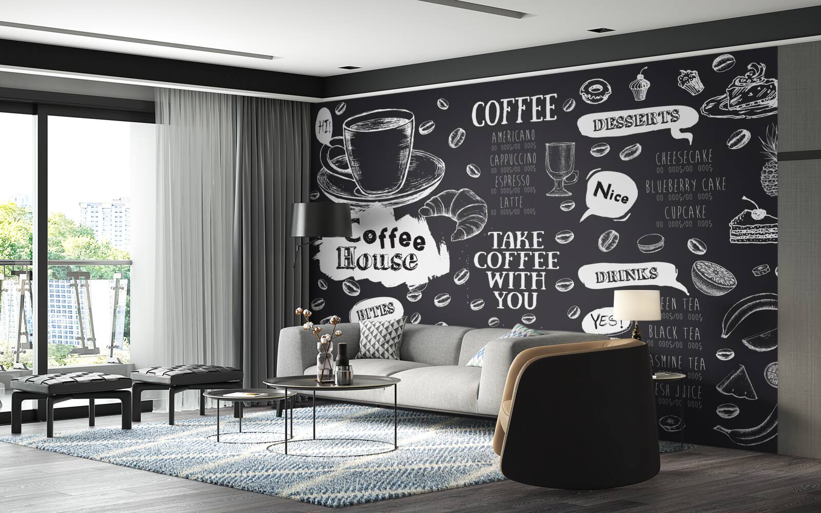 Фотошпалери меню кафетерію