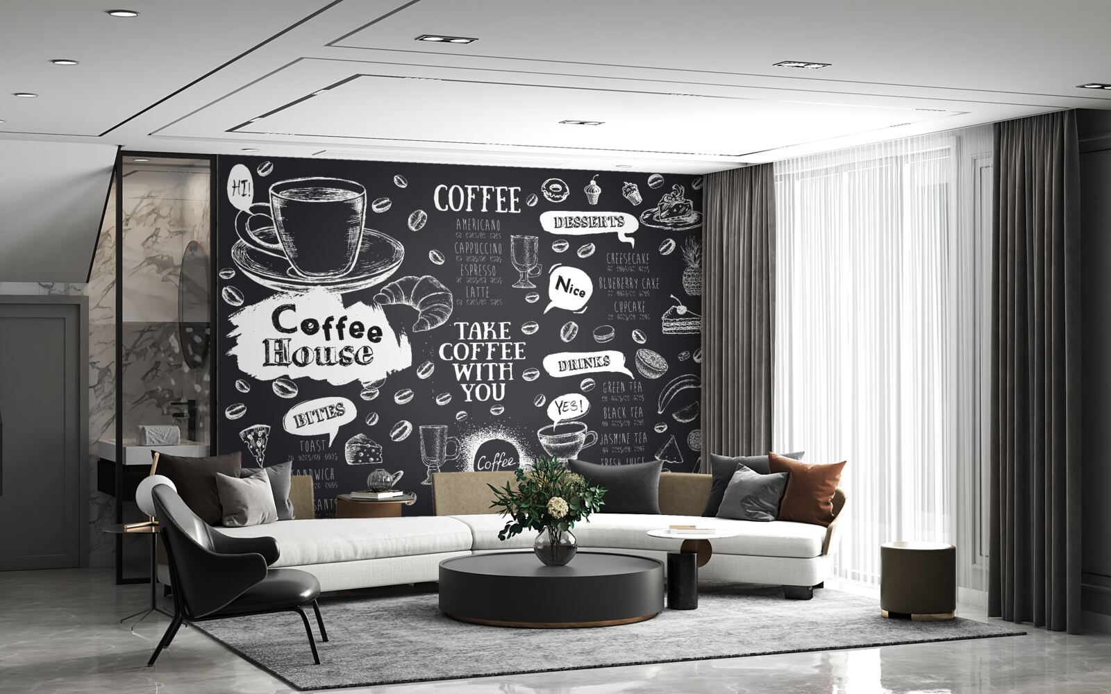 Фотошпалери меню кафетерію