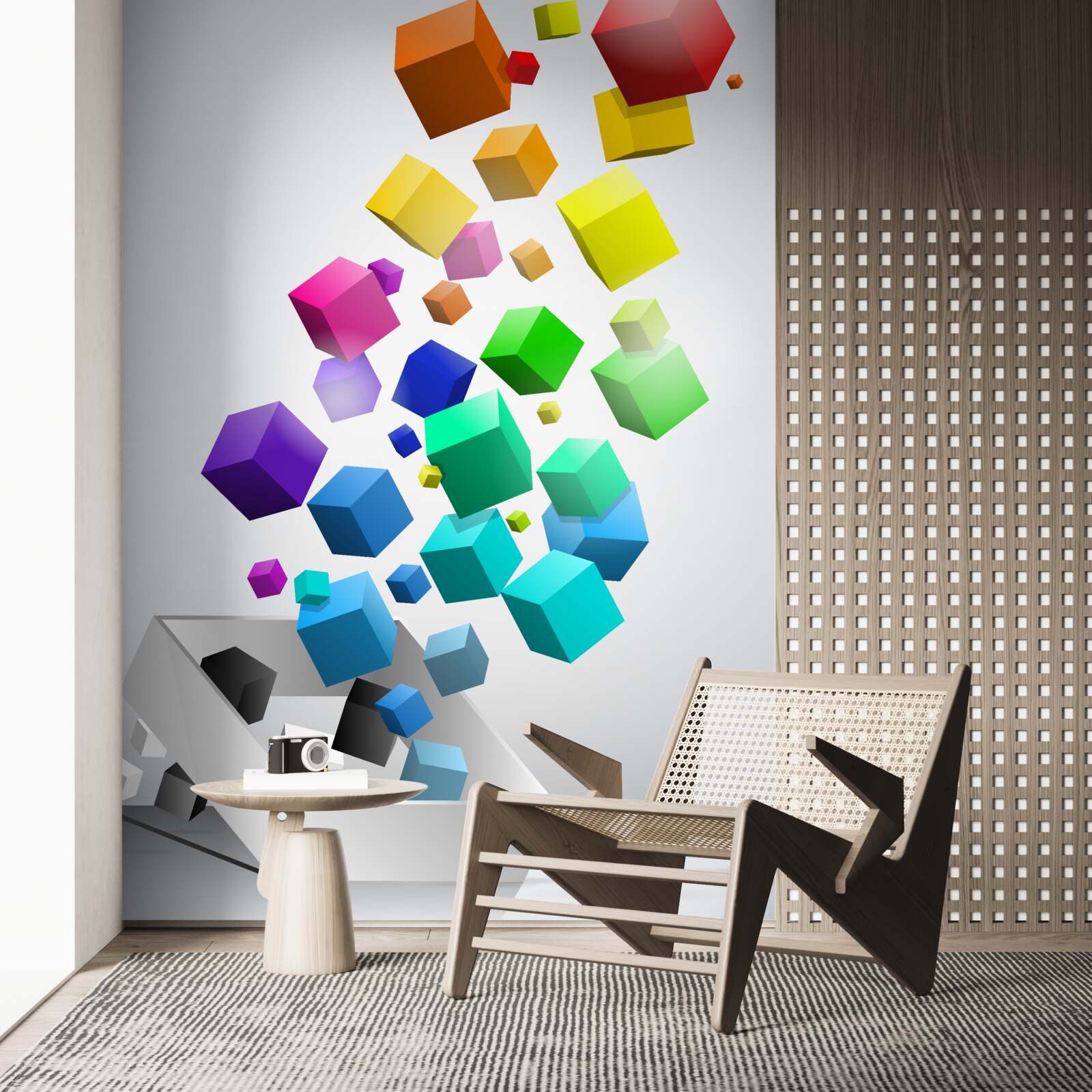 Фотошпалери кубики всіх кольорів піднімаються вгору