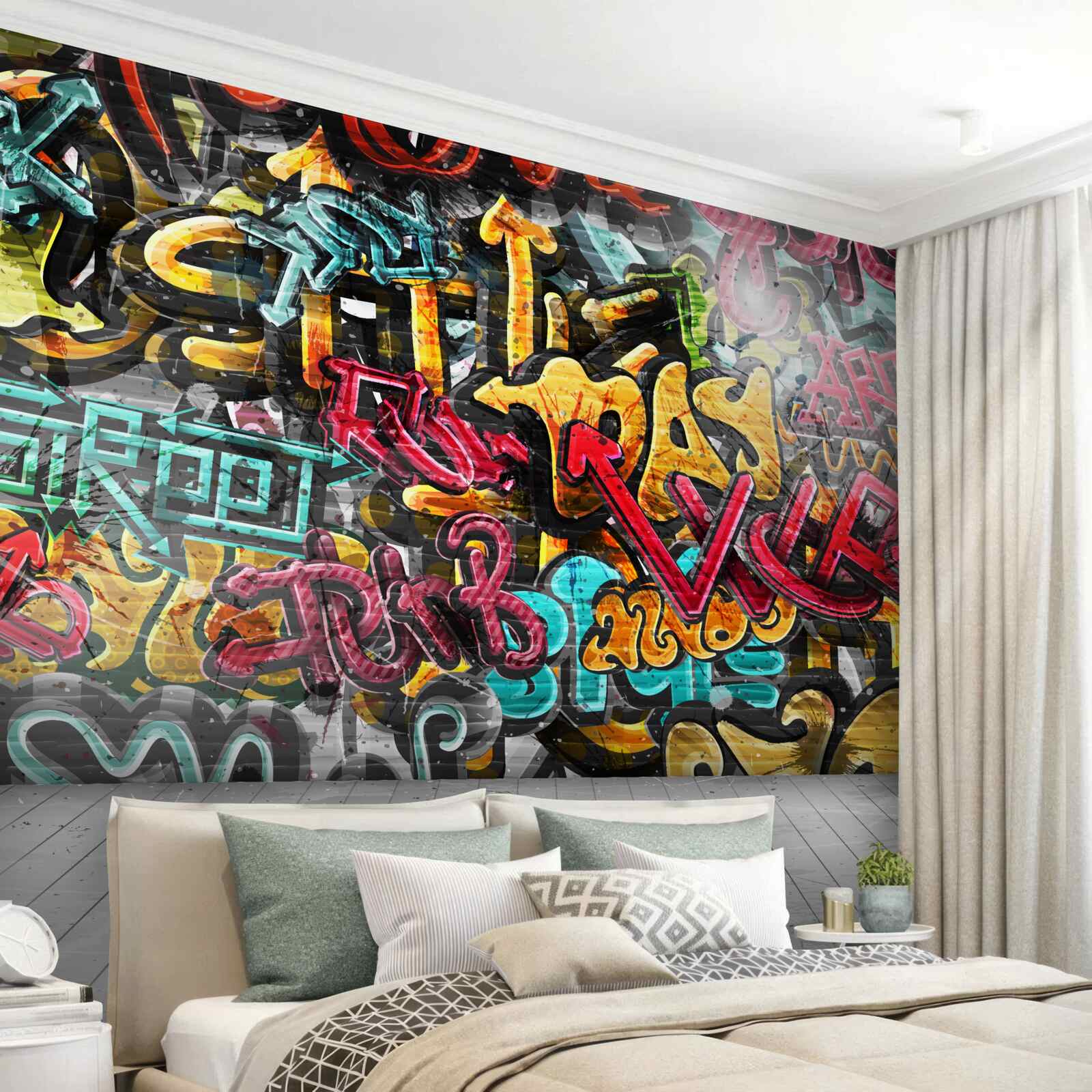 Фотошпалери стіна, вкрита графіті