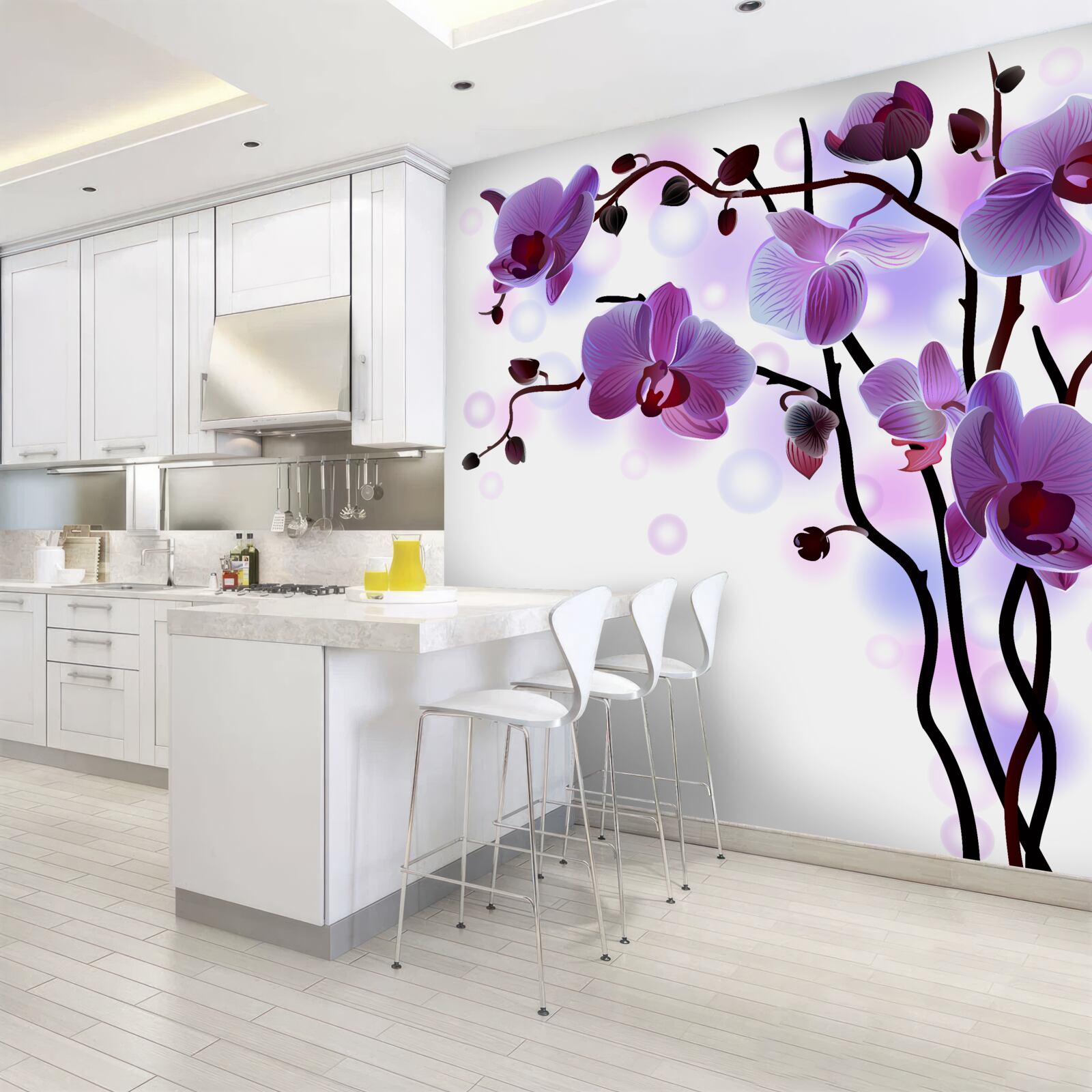 Фотошпалери фіолетові гілки орхідеї