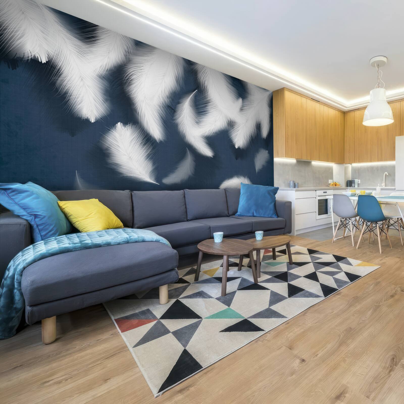 Фотошпалери пір'я, яке ніби ширяє в повітрі