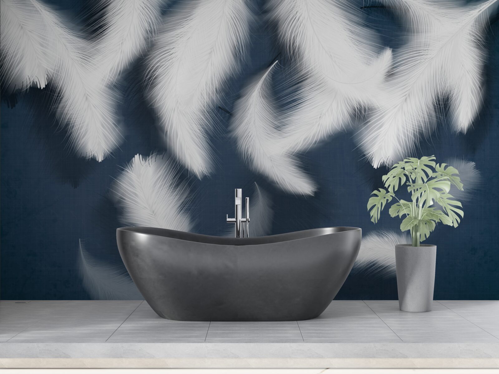 Фотошпалери пір'я, яке ніби ширяє в повітрі