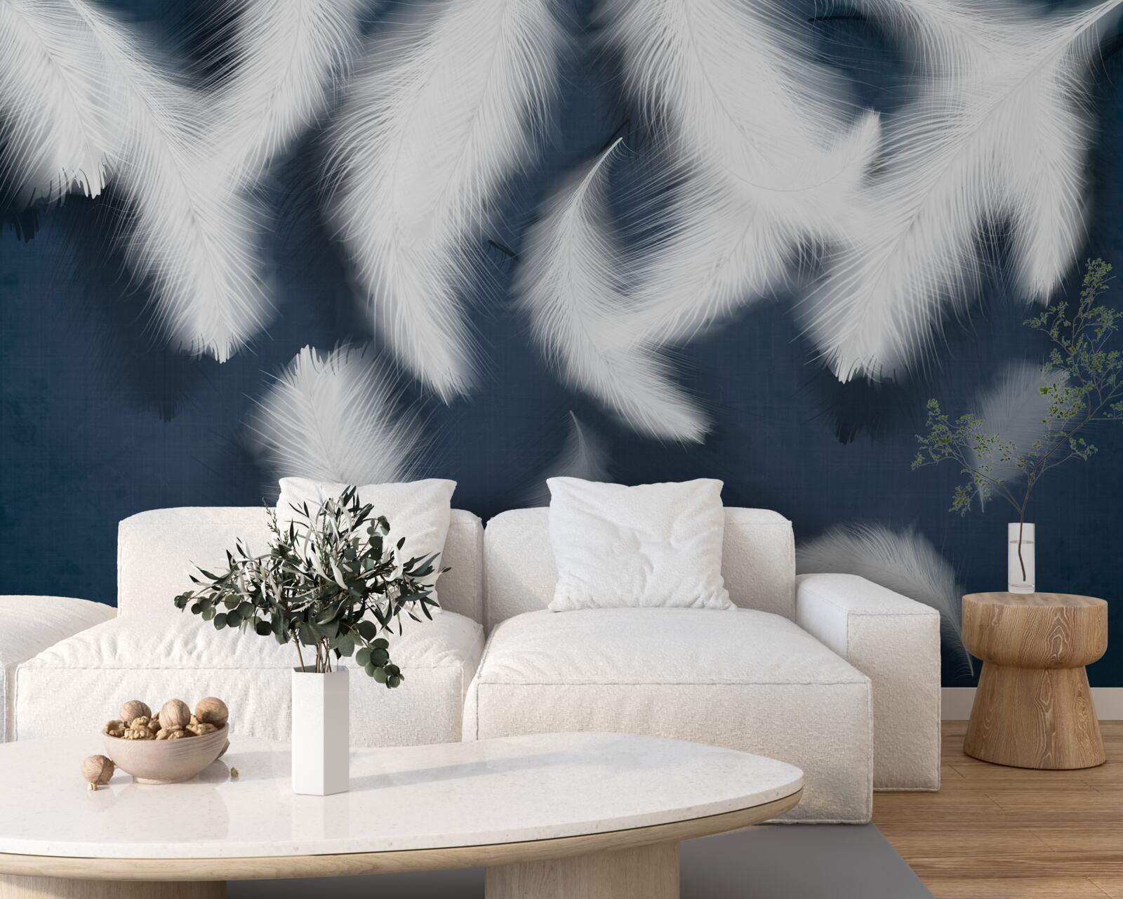 Фотошпалери пір'я, яке ніби ширяє в повітрі