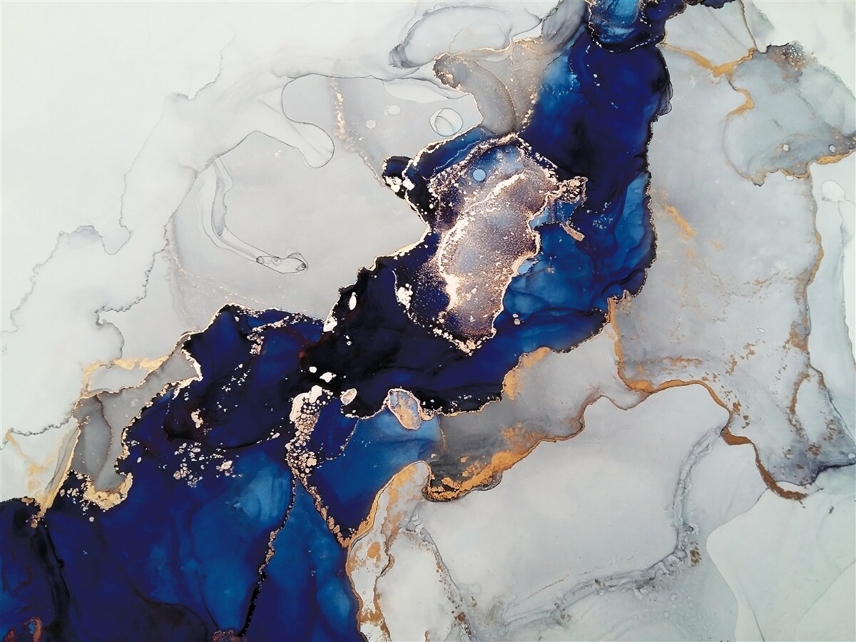 Фотошпалери золота облямівка на тлі синіх плям