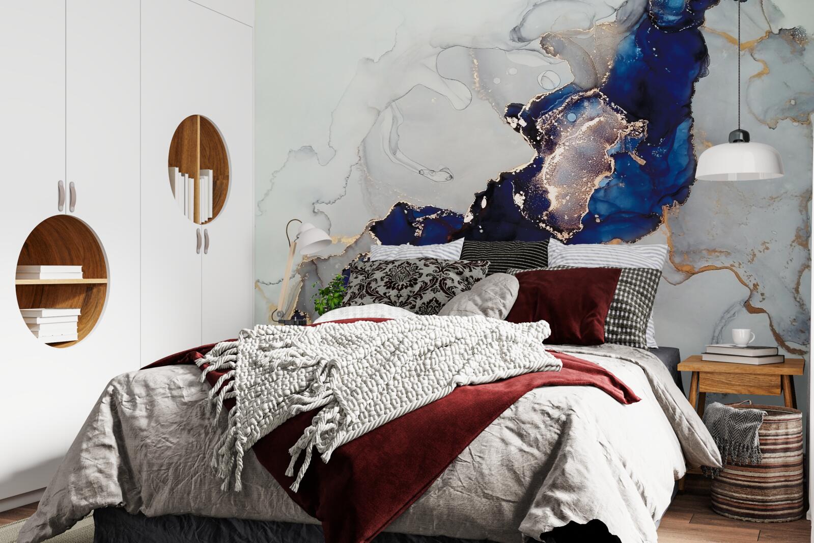 Фотошпалери золота облямівка на тлі синіх плям