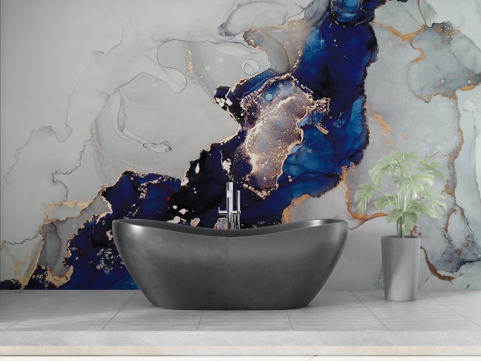 Фотошпалери золота облямівка на тлі синіх плям