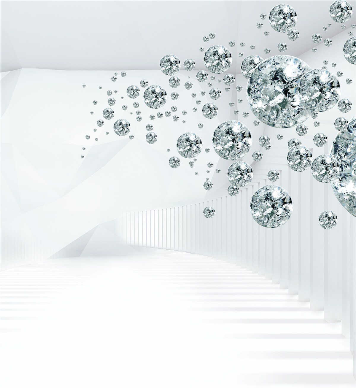 Фотошпалери срібні розсипи каменів