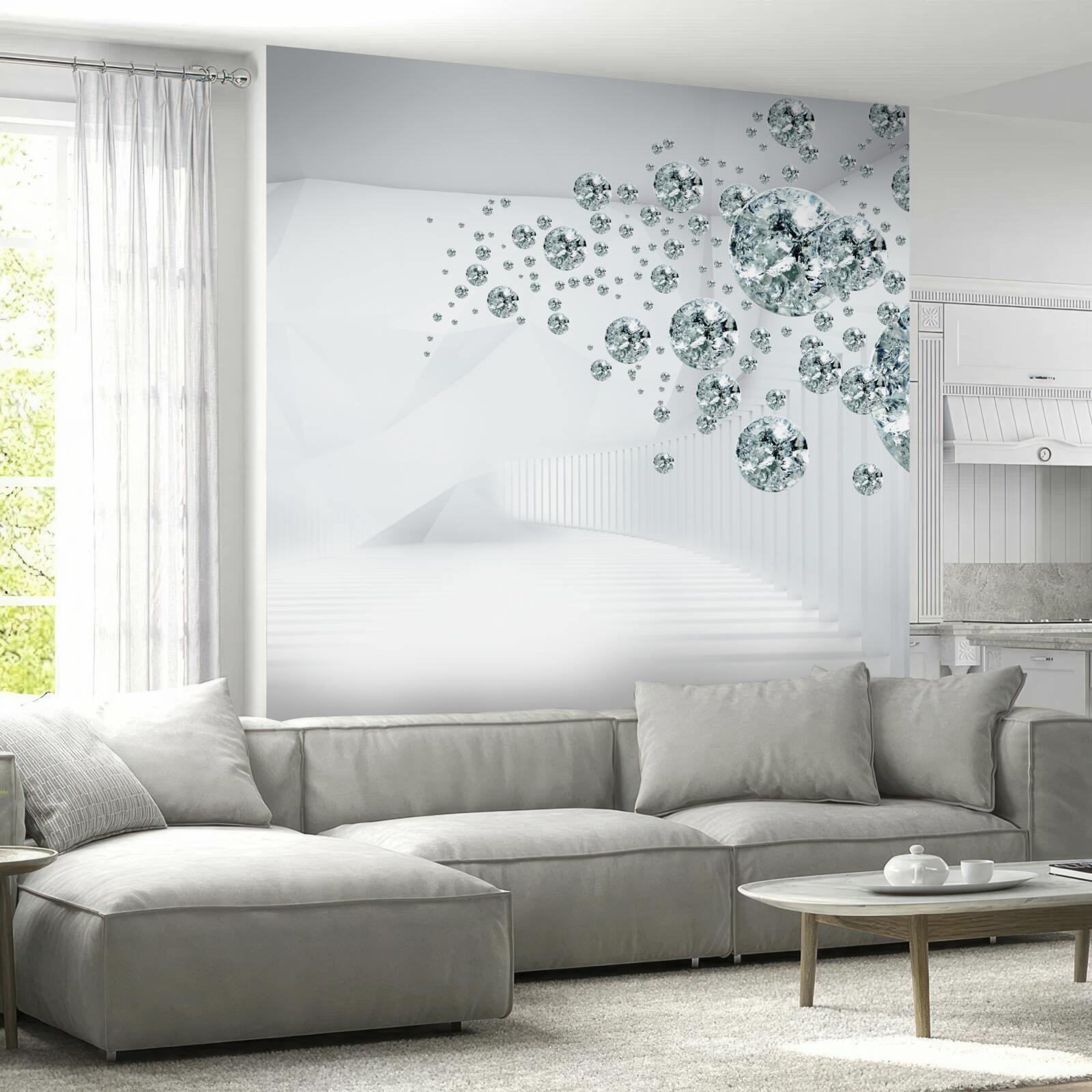 Фотошпалери срібні розсипи каменів