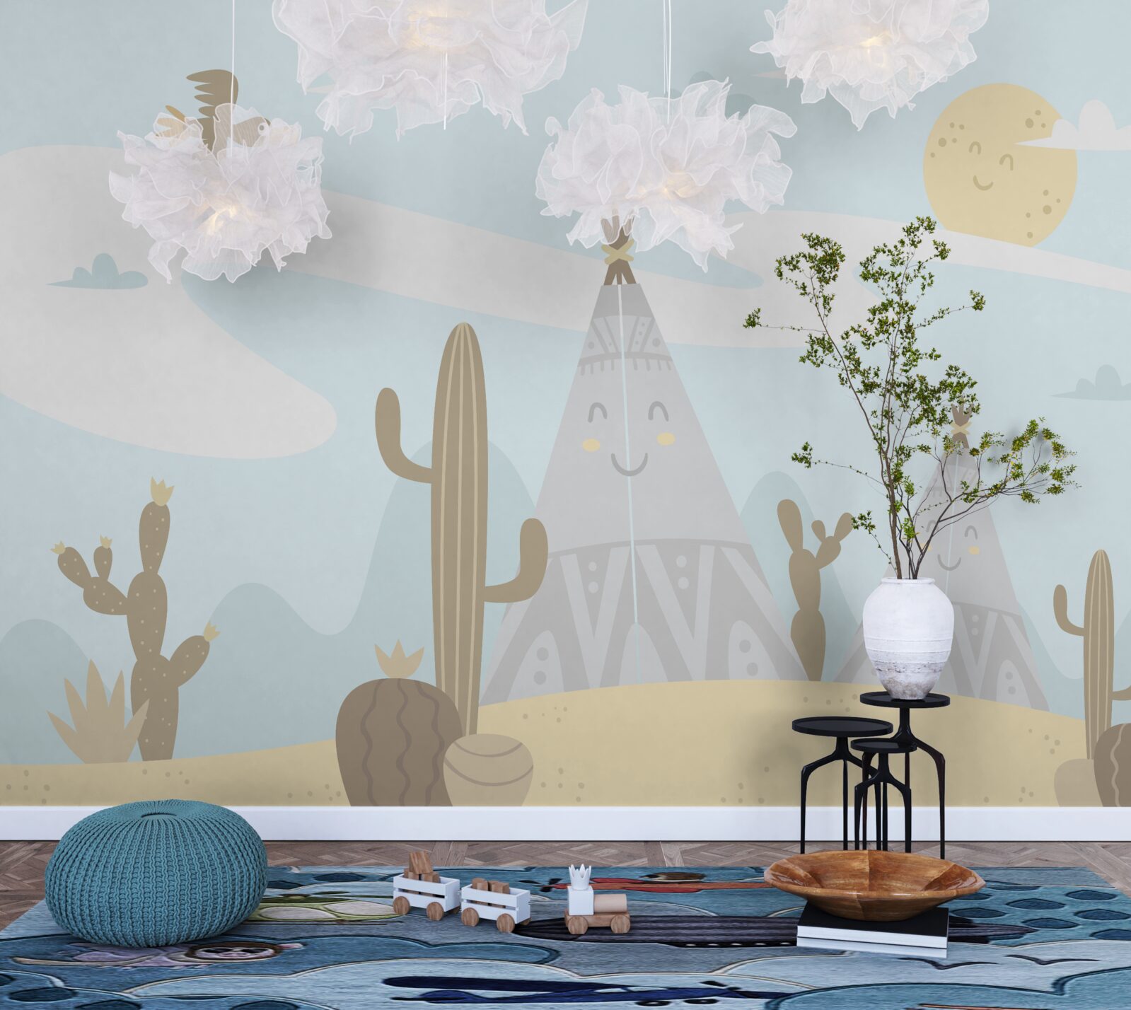 Фотошпалери суха ділянка з колючими рослинами