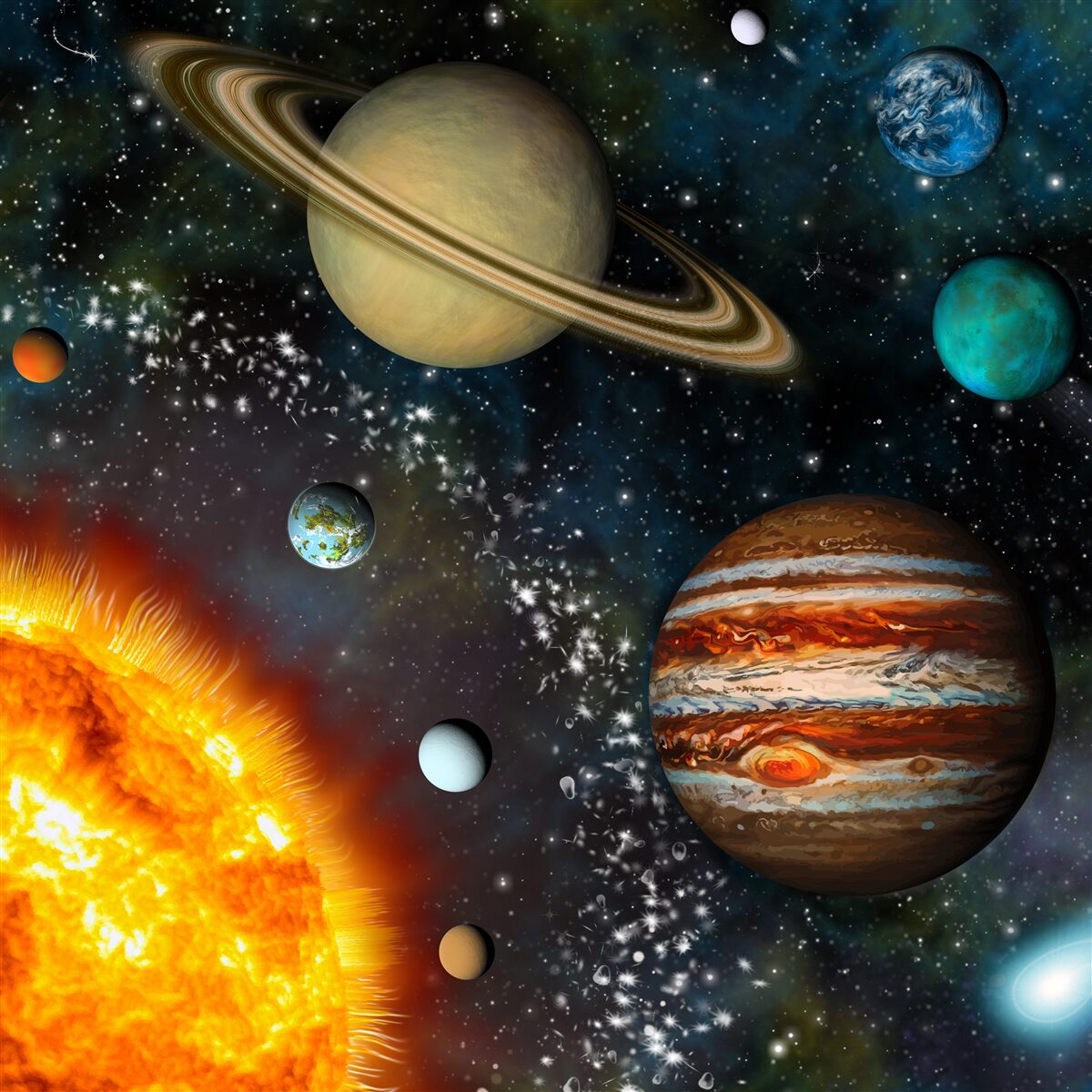 Фотошпалери планети, що обертаються навколо Сонця