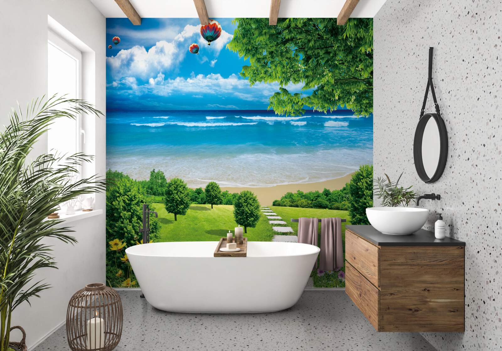 Фотошпалери дорога до ідилічного узбережжя