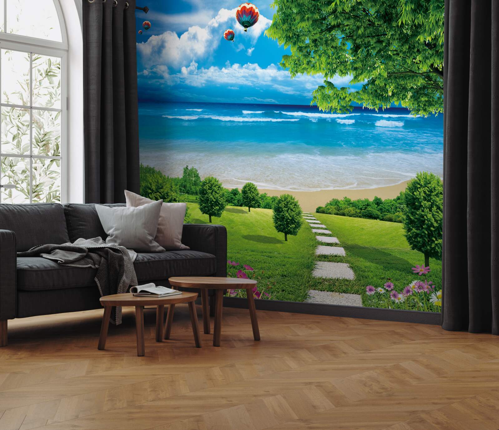 Фотошпалери дорога до ідилічного узбережжя