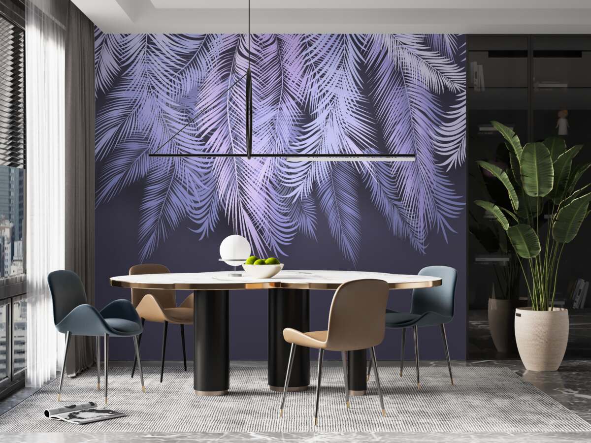 Фотошпалери густий білий колір листя вночі