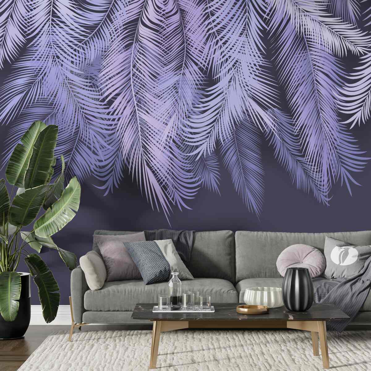 Фотошпалери густий білий колір листя вночі