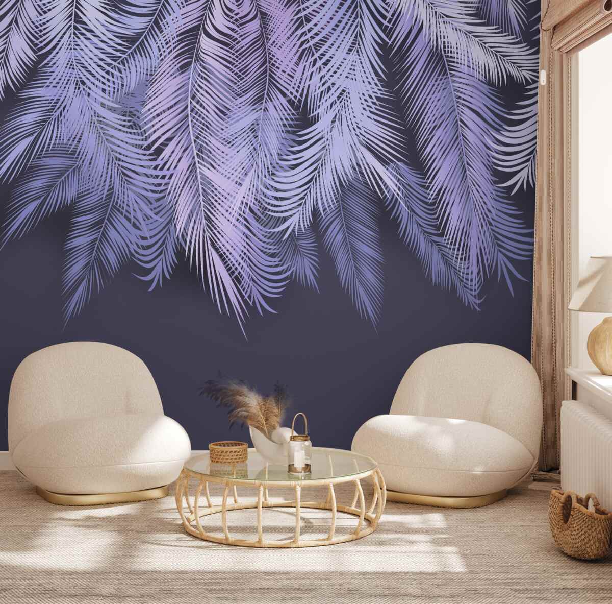 Фотошпалери густий білий колір листя вночі