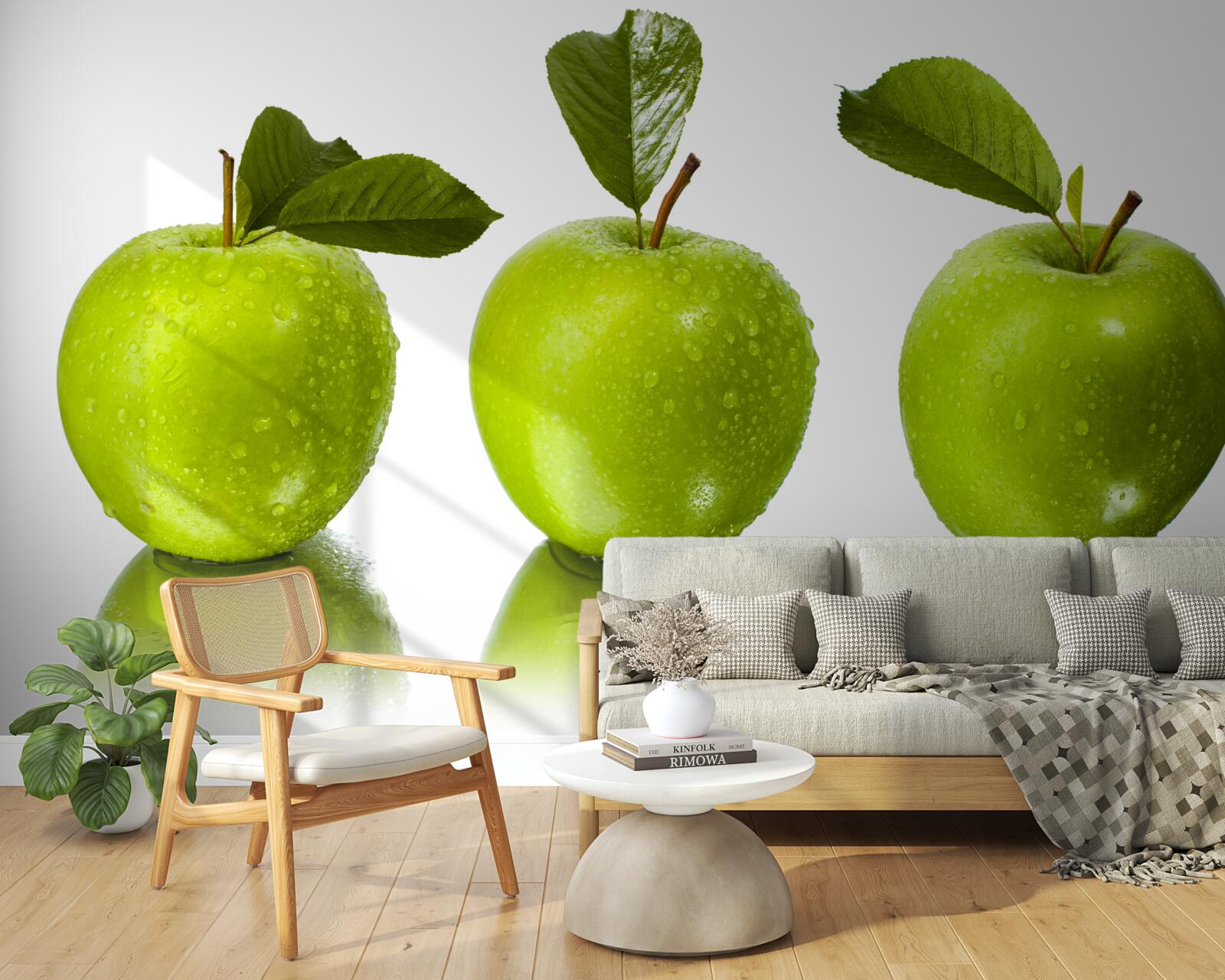 Фотошпалери відображення зелених яблук