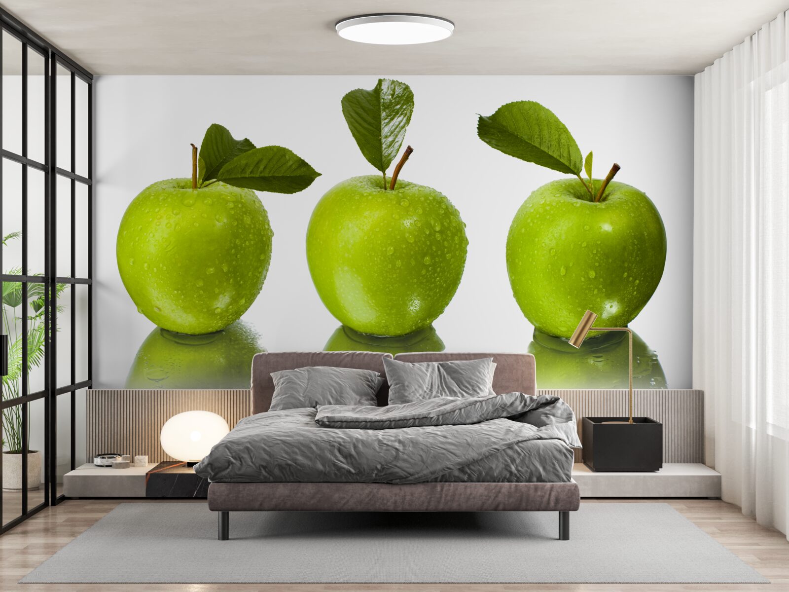 Фотошпалери відображення зелених яблук