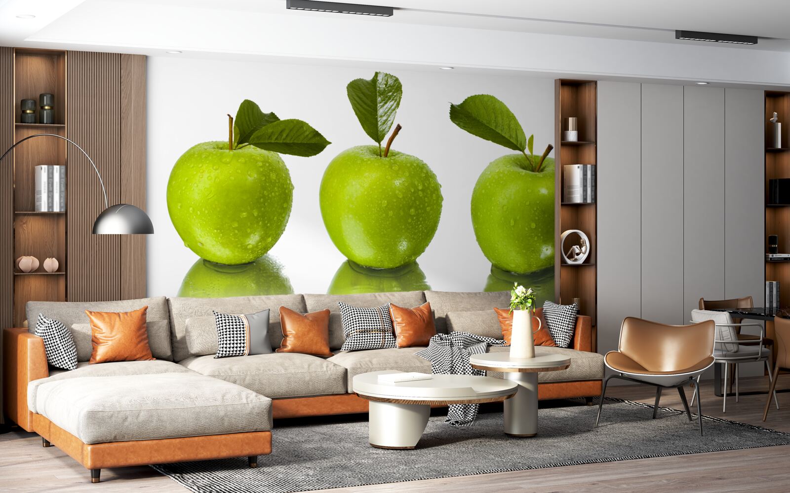 Фотошпалери відображення зелених яблук