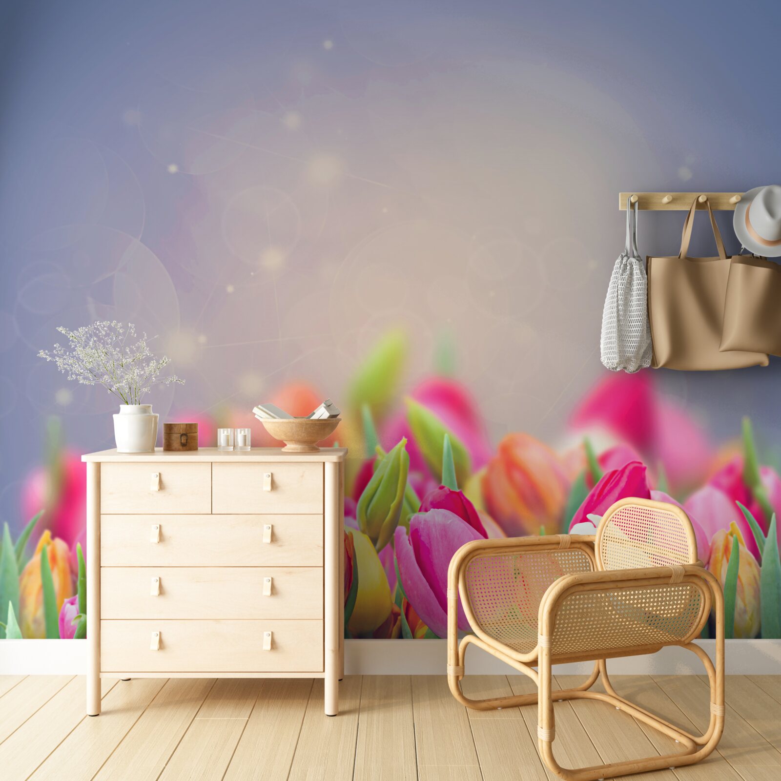 Фотошпалери тюльпани засинають вночі