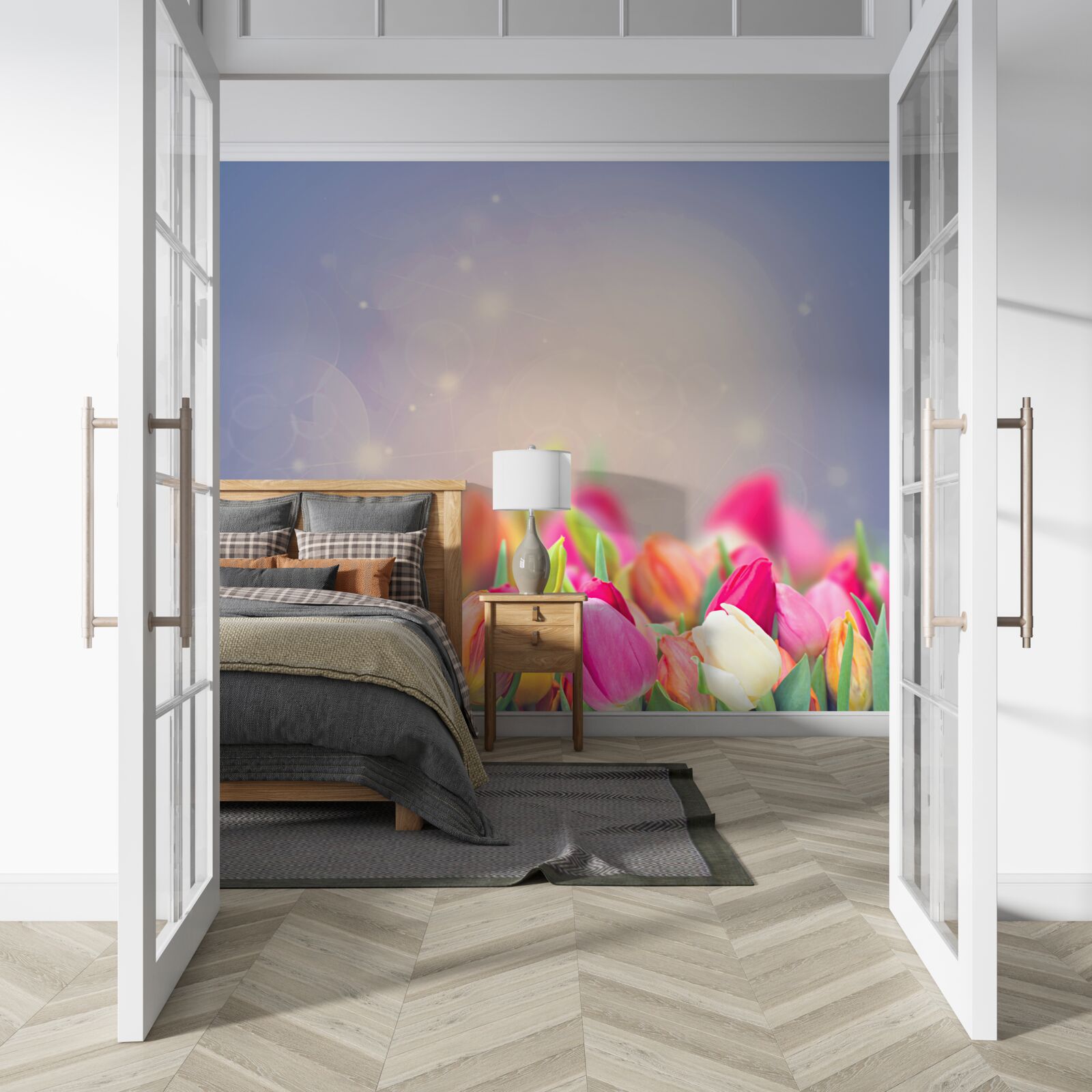 Фотошпалери тюльпани засинають вночі