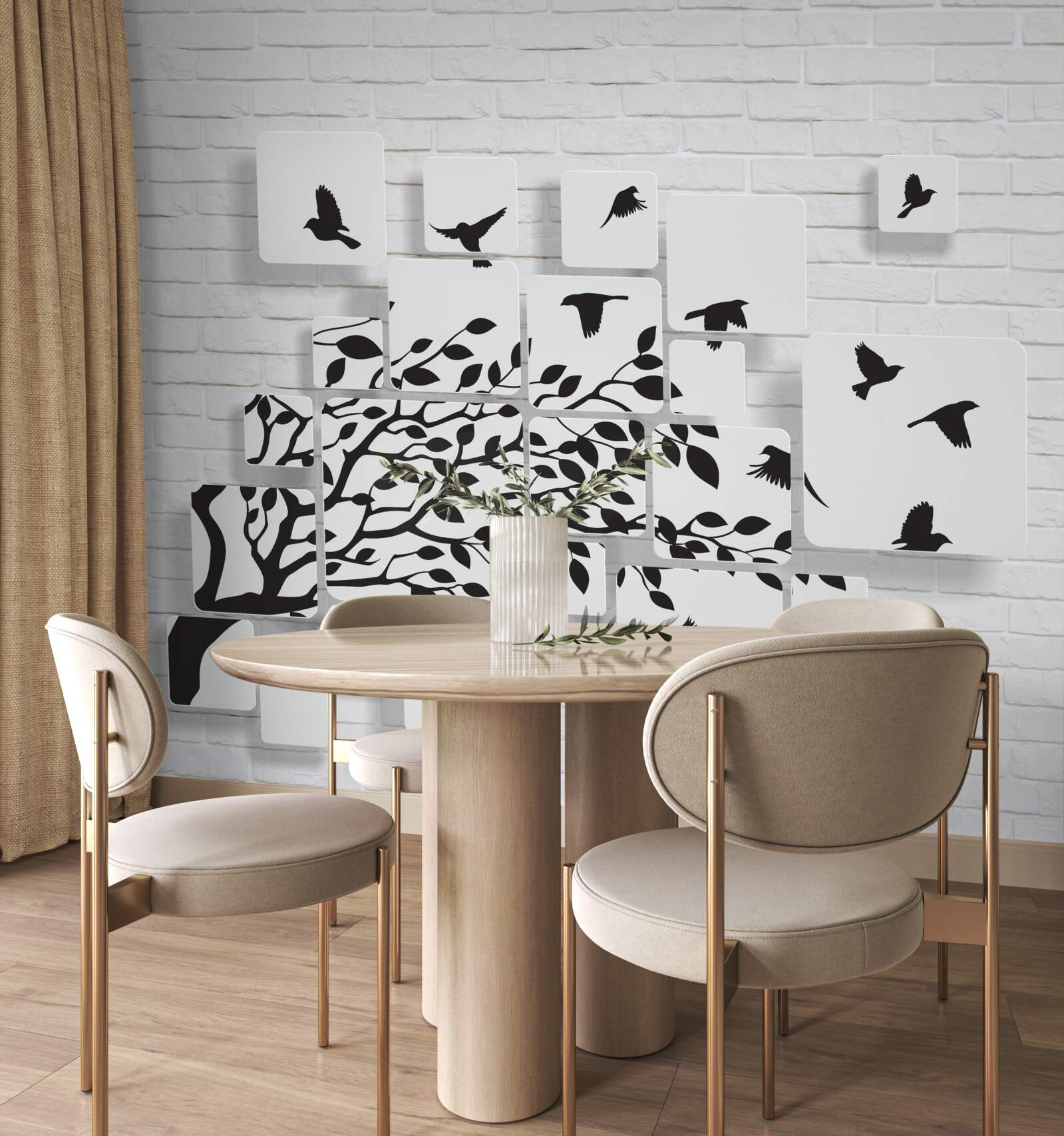 Фотошпалери з вітром птахи покидають дерево