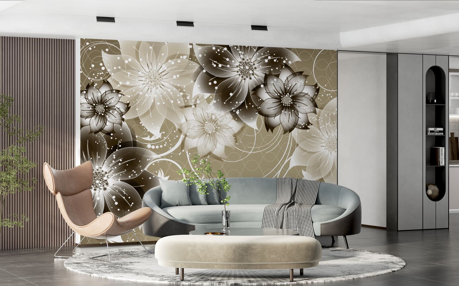 Фотошпалери квіти лілій, що розпускаються на воді вночі