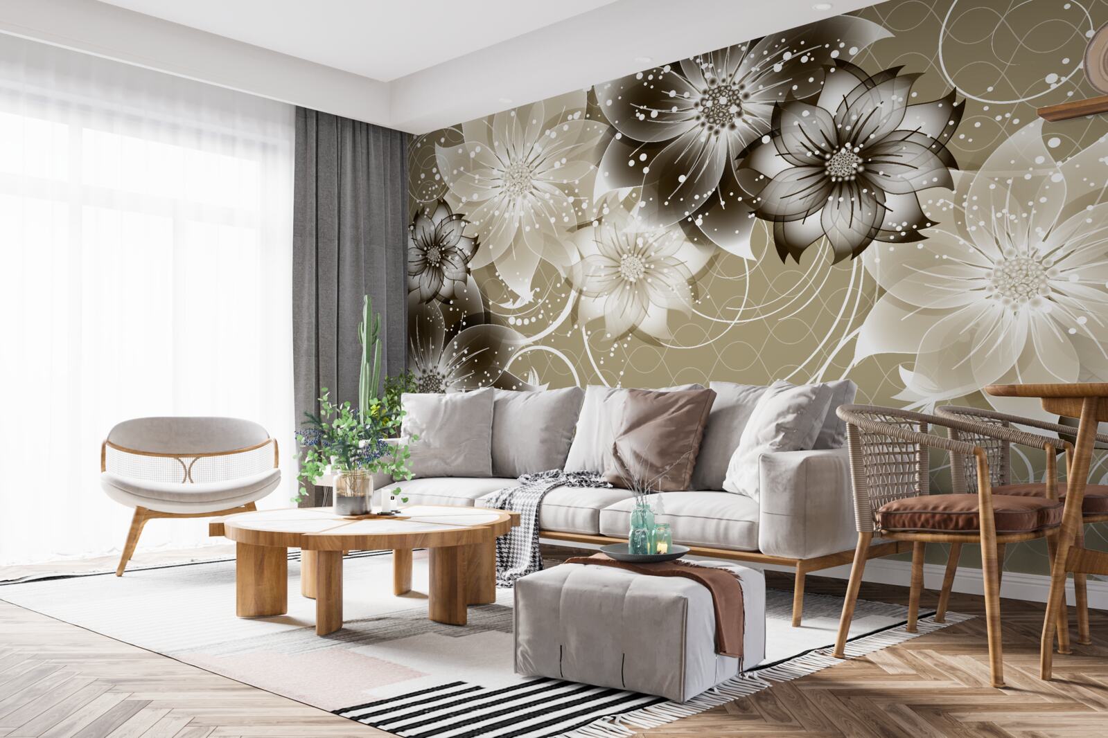 Фотошпалери квіти лілій, що розпускаються на воді вночі