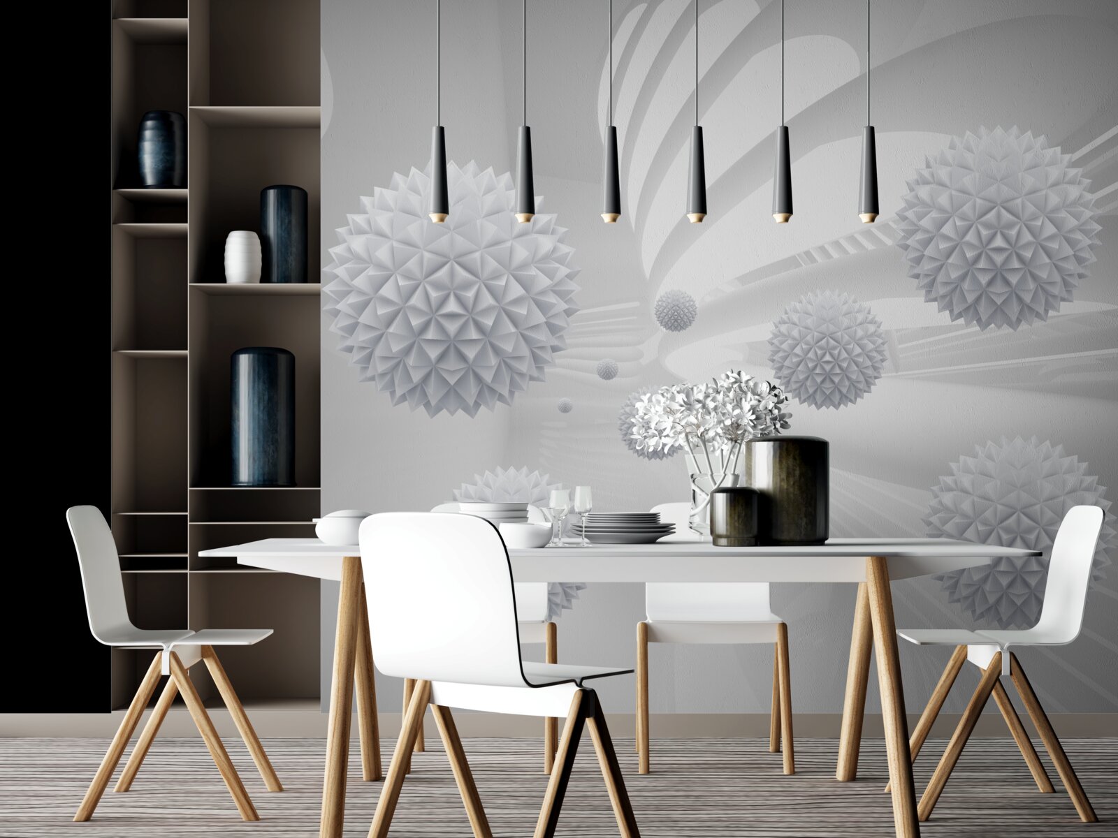 Фотошпалери композиція з літаючих кульок