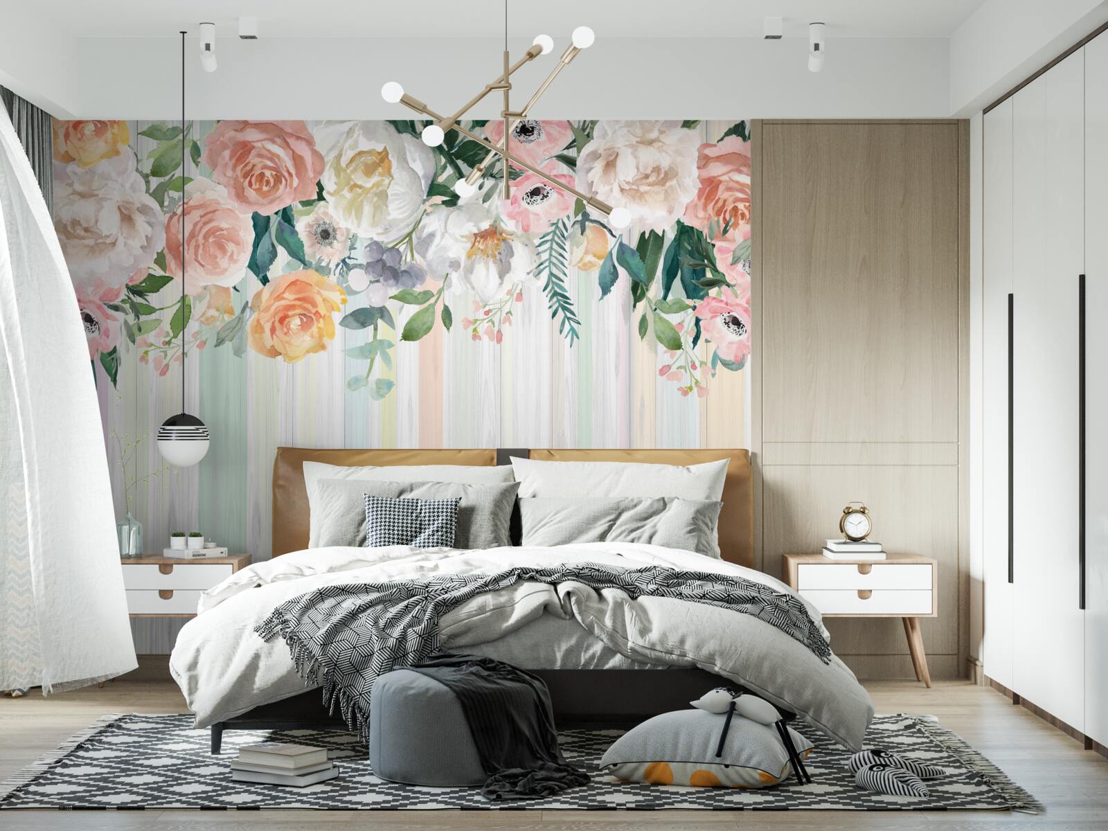 Фотошпалери перевернуті бутони троянд