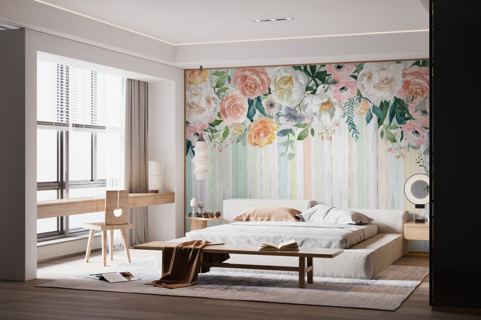 Фотошпалери перевернуті бутони троянд