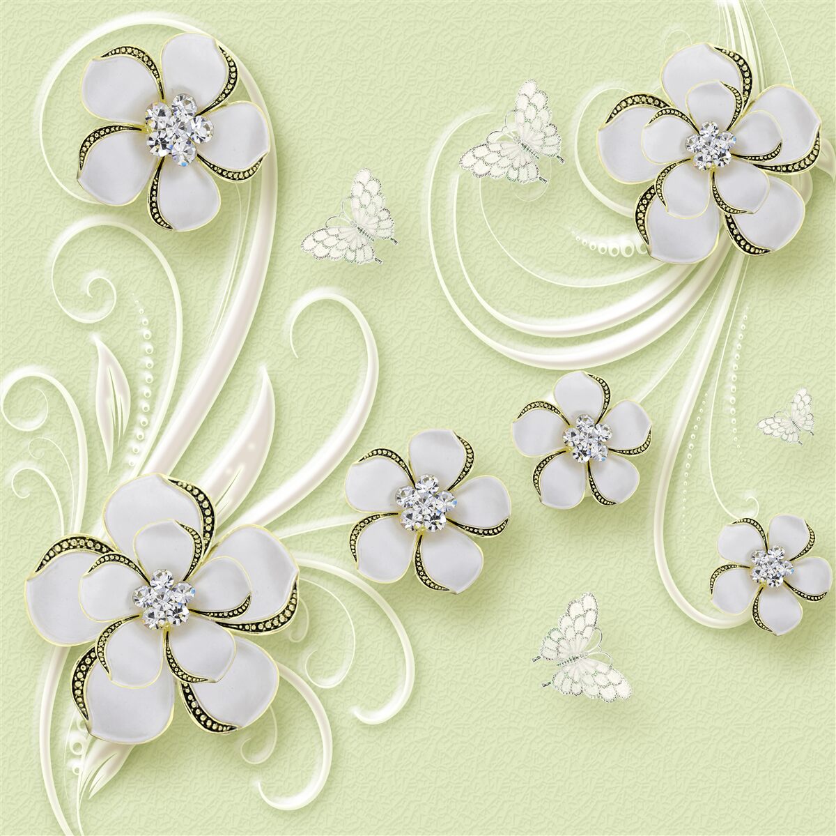 Фотошпалери мазки на м'якому зеленому тлі