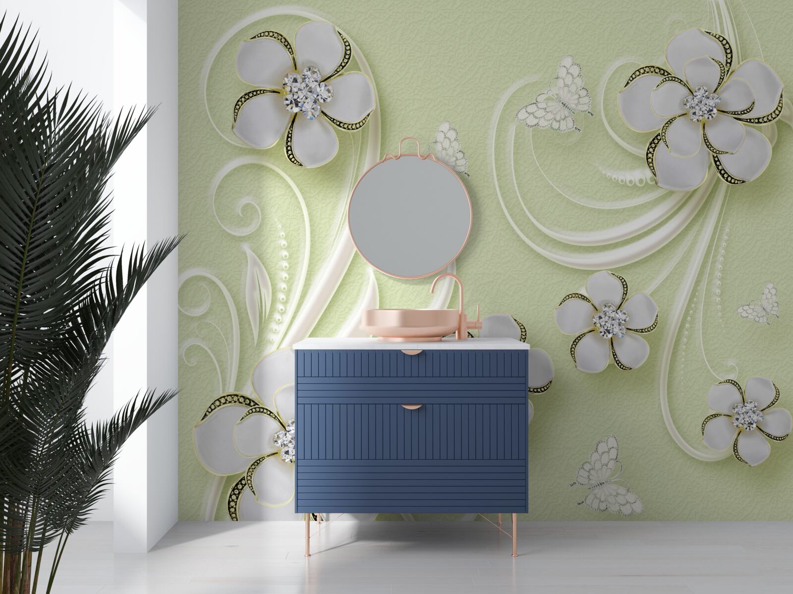 Фотошпалери мазки на м'якому зеленому тлі