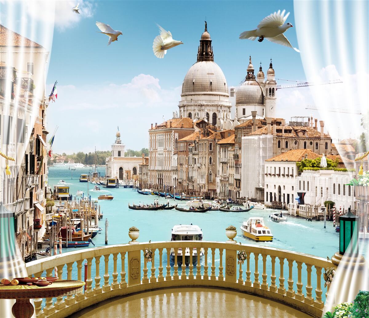Фотошпалери вид на венецію з балкона