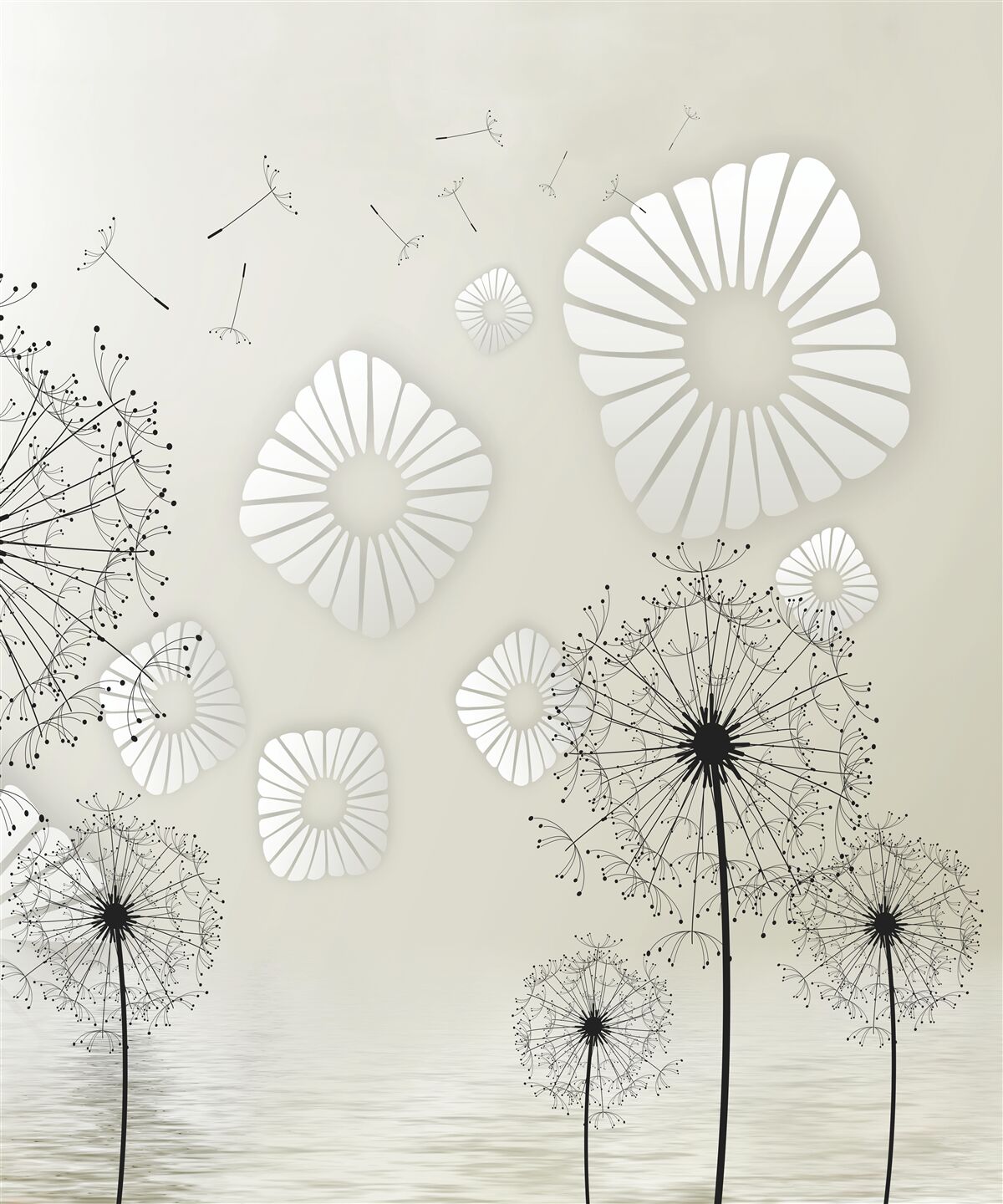 Фотошпалери абстрактний молочай на тлі водної гладі