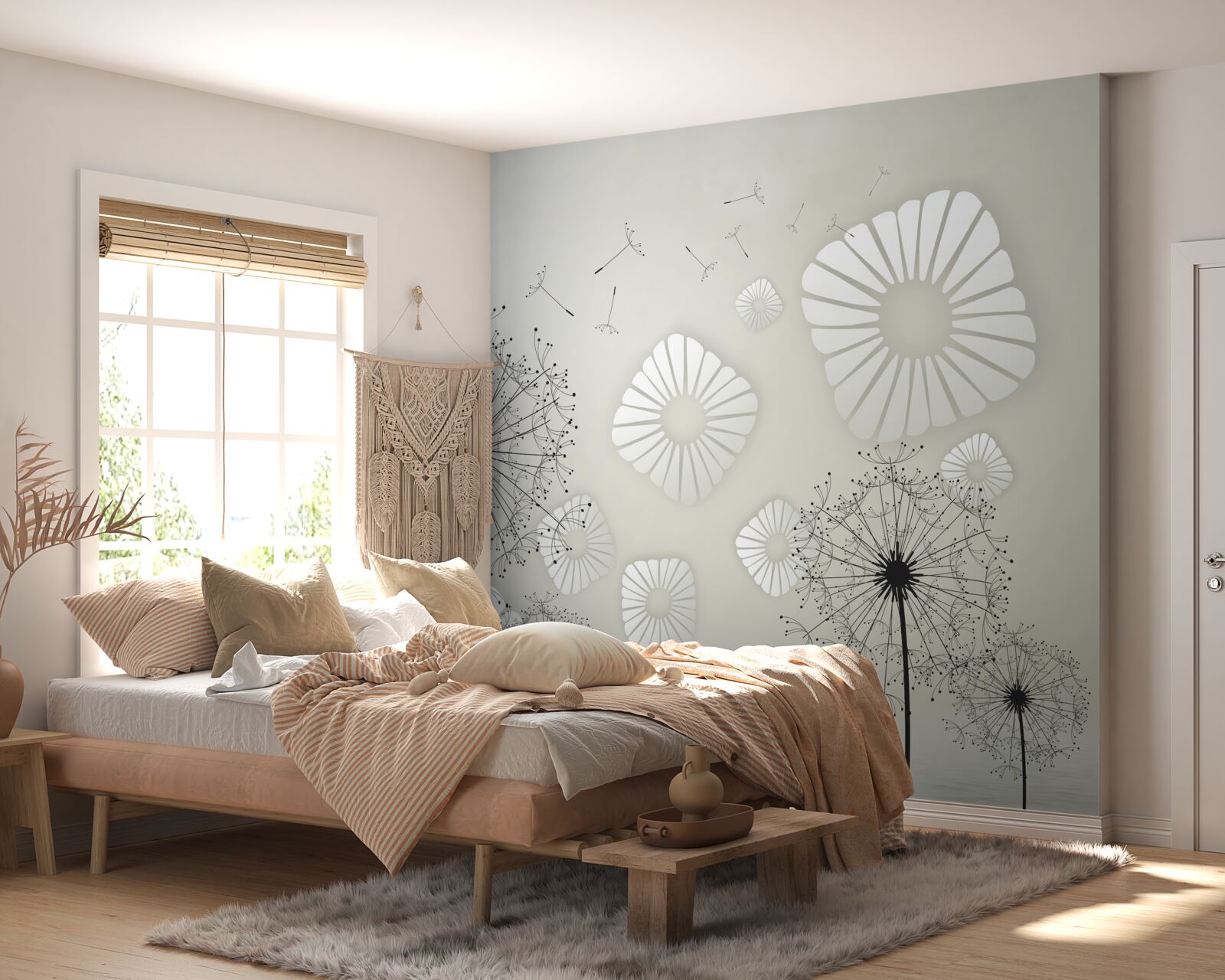 Фотошпалери абстрактний молочай на тлі водної гладі