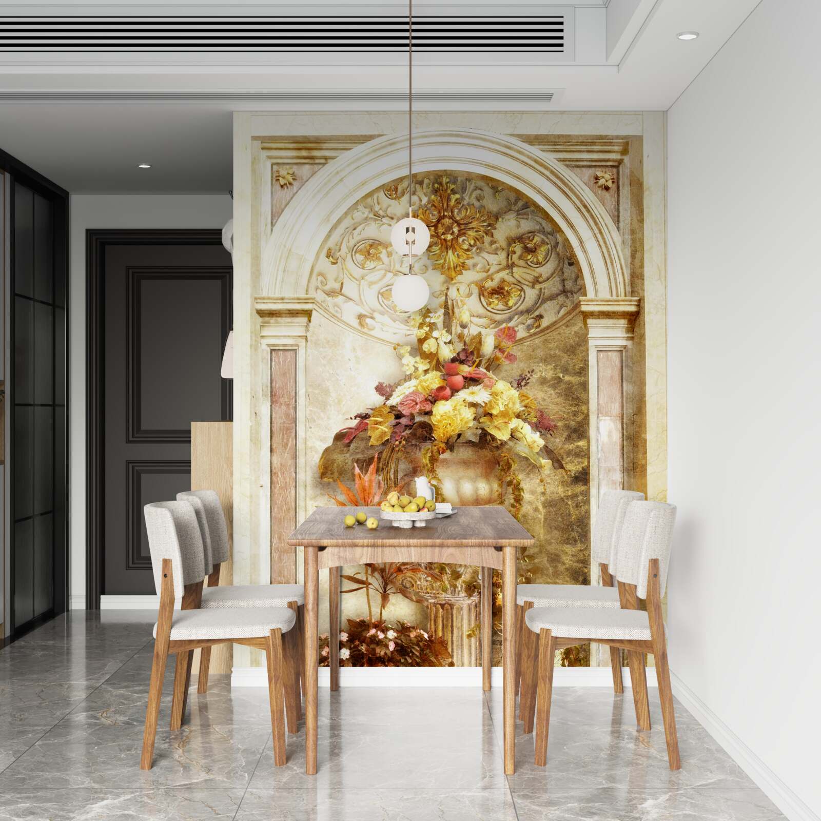 Фотошпалери прямокутна арка, прикрашена осінніми відтінками