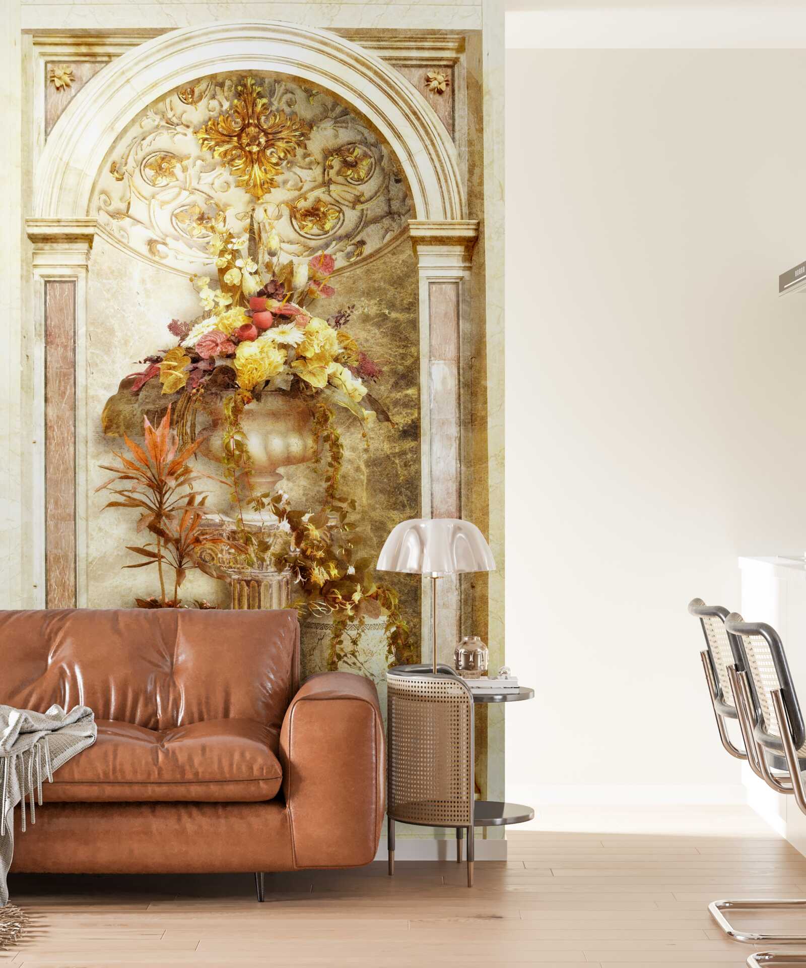 Фотошпалери прямокутна арка, прикрашена осінніми відтінками