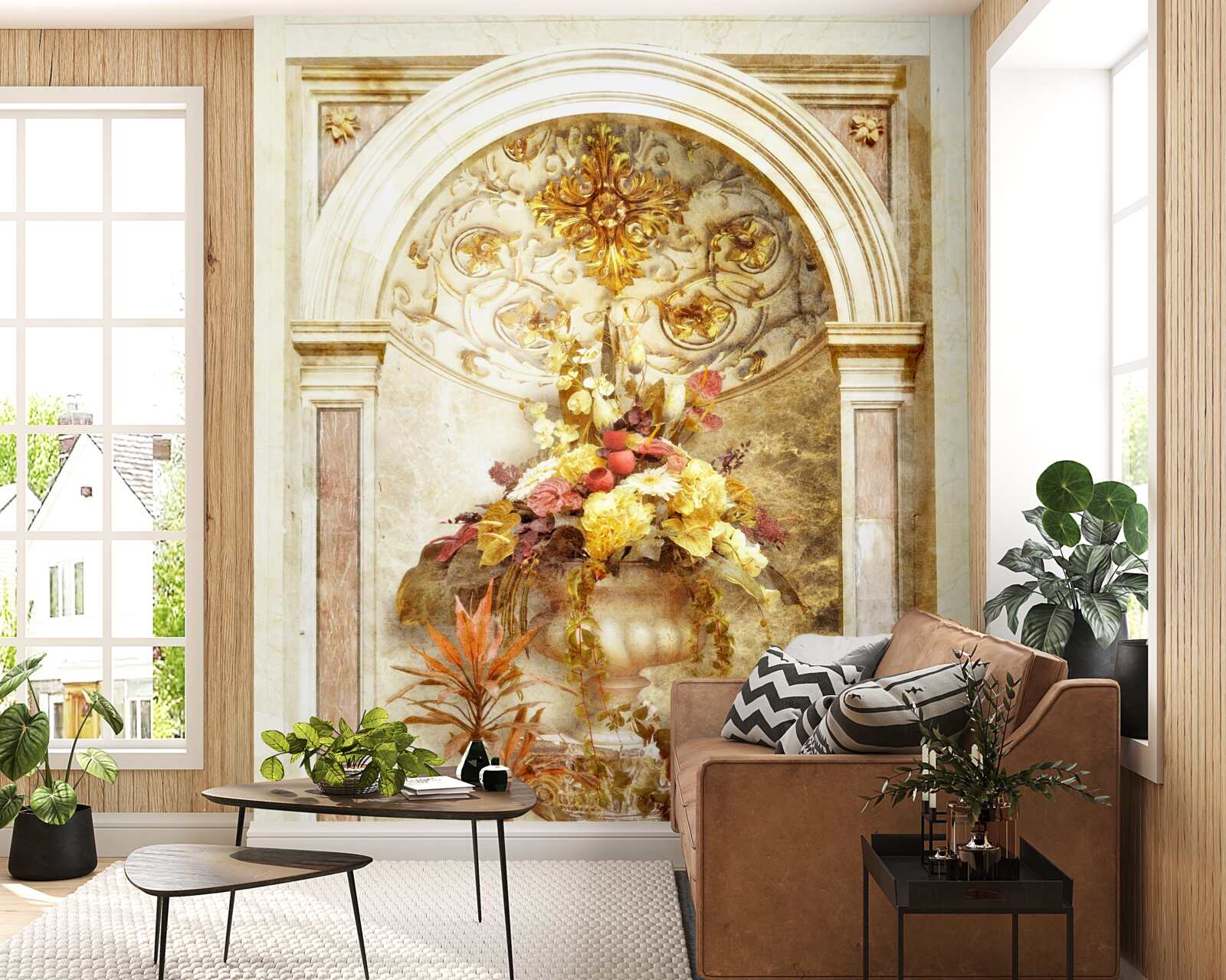 Фотошпалери прямокутна арка, прикрашена осінніми відтінками