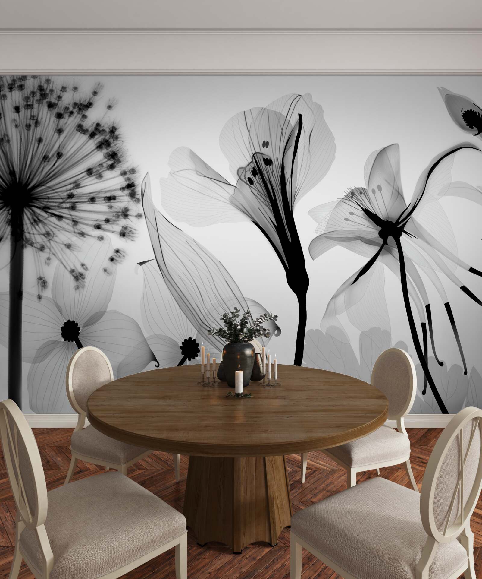 Фотошпалери білі косулі на світлому фоні