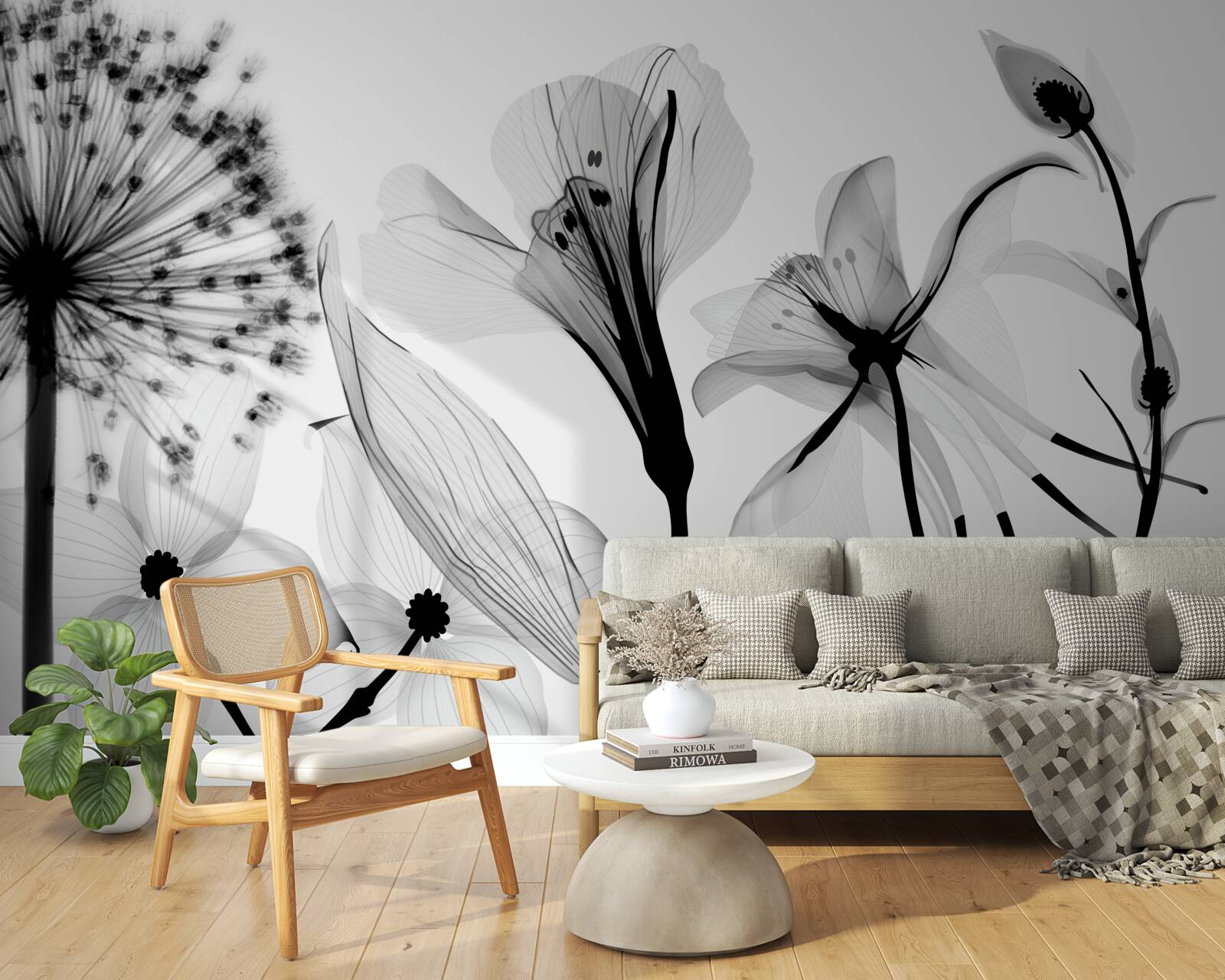 Фотошпалери білі косулі на світлому фоні