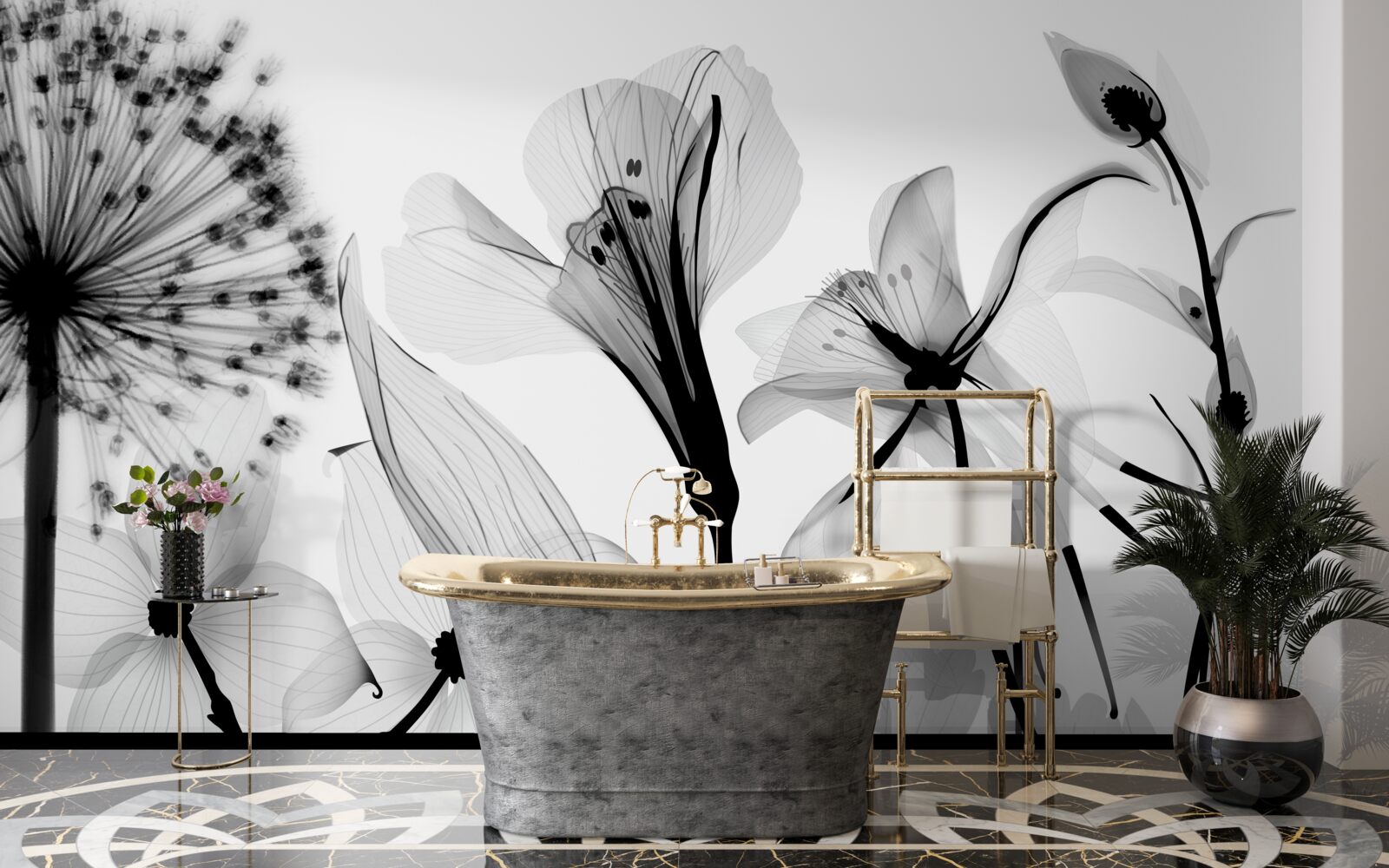 Фотошпалери білі косулі на світлому фоні