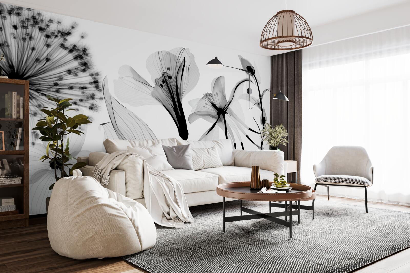 Фотошпалери білі косулі на світлому фоні