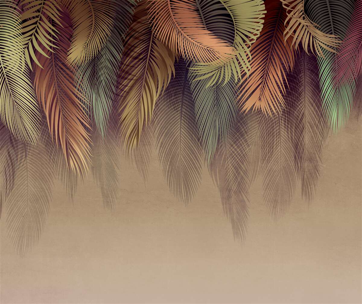 Фотошпалери листя папороті восени