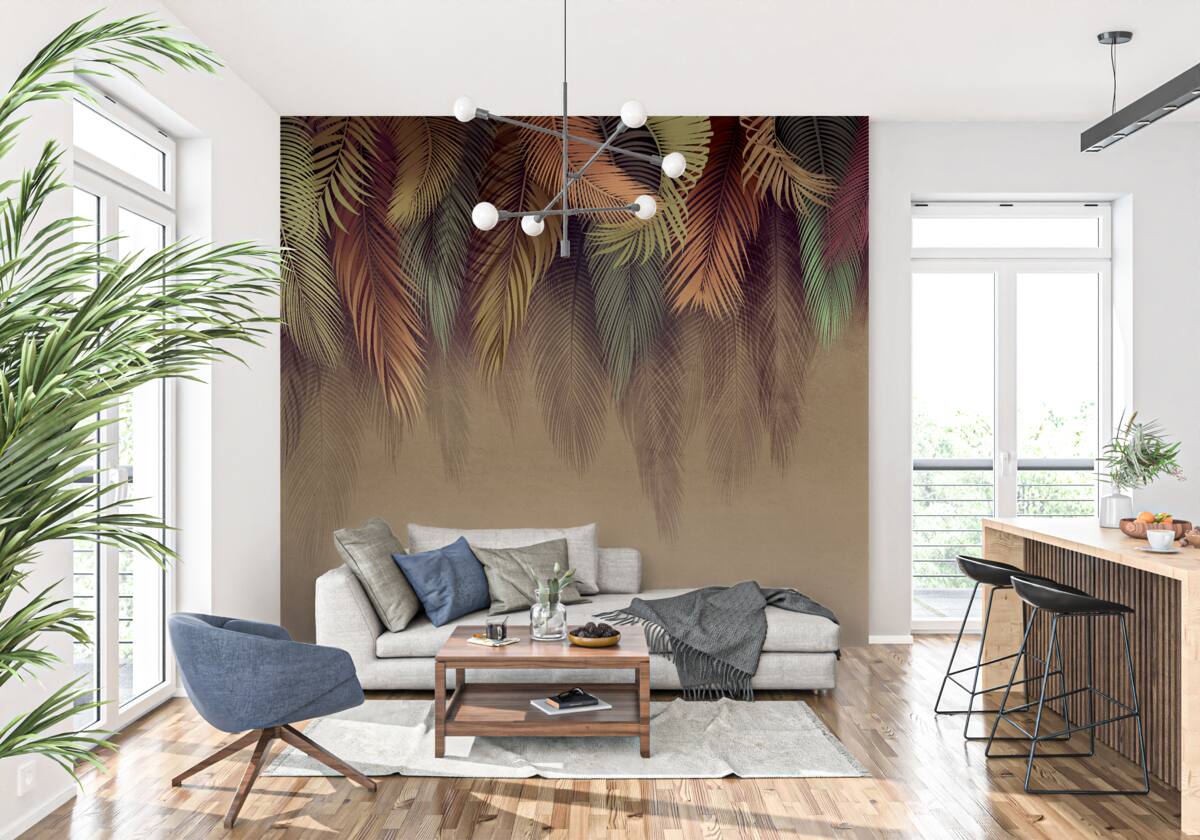 Фотошпалери листя папороті восени