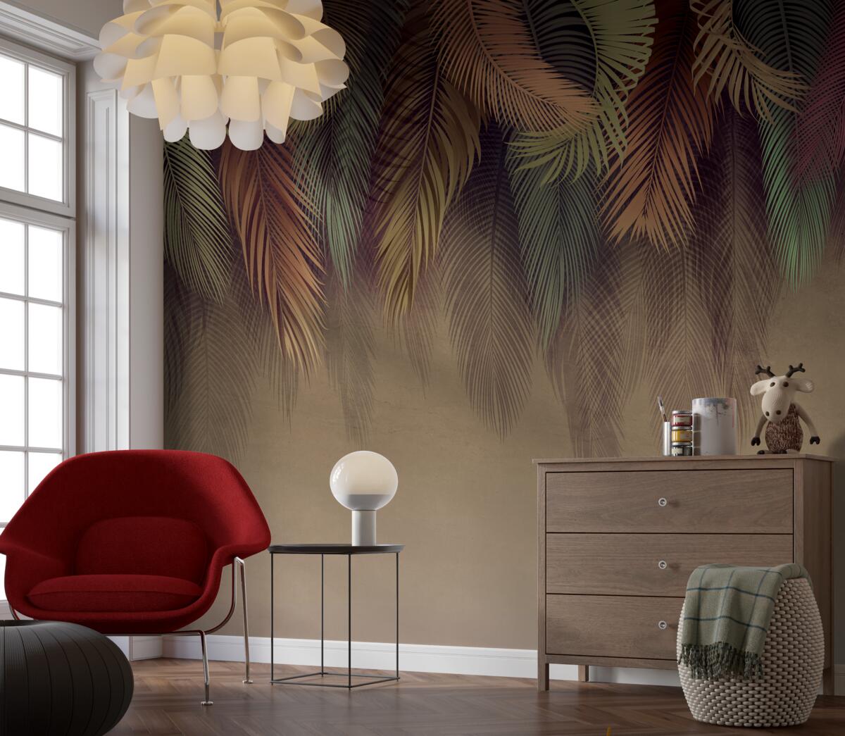 Фотошпалери листя папороті восени