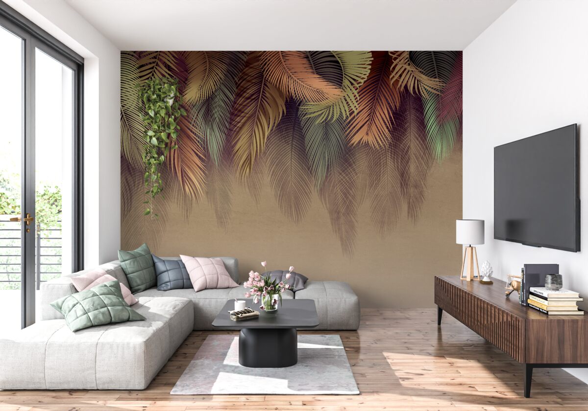 Фотошпалери листя папороті восени